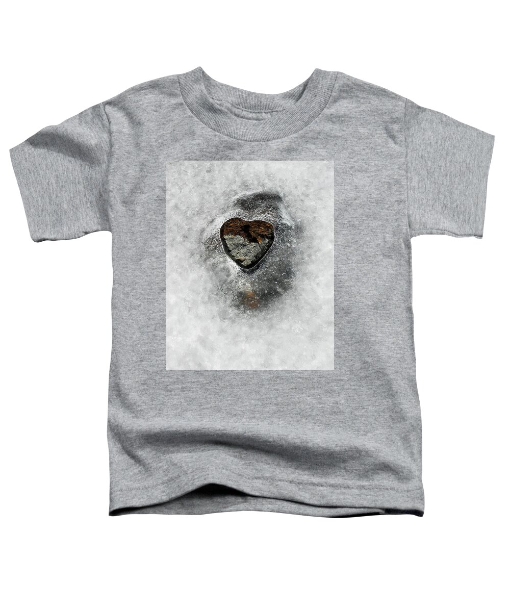 Frozen Heart Ice Toddler T-Shirt featuring the photograph Heart on Ice by Neil Pankler