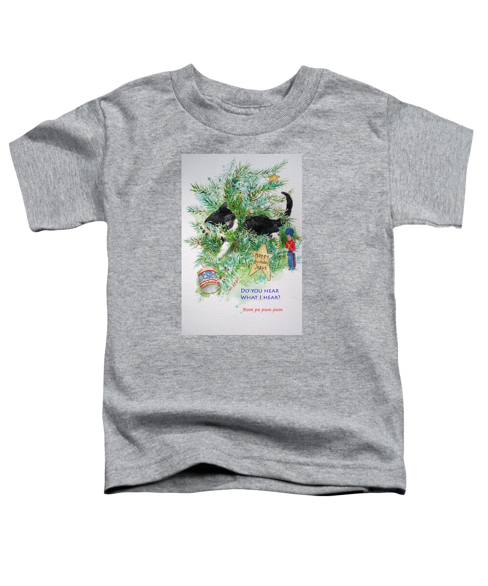 Cat Toddler T-Shirt featuring the painting Here on these Branches by Sue Kemp