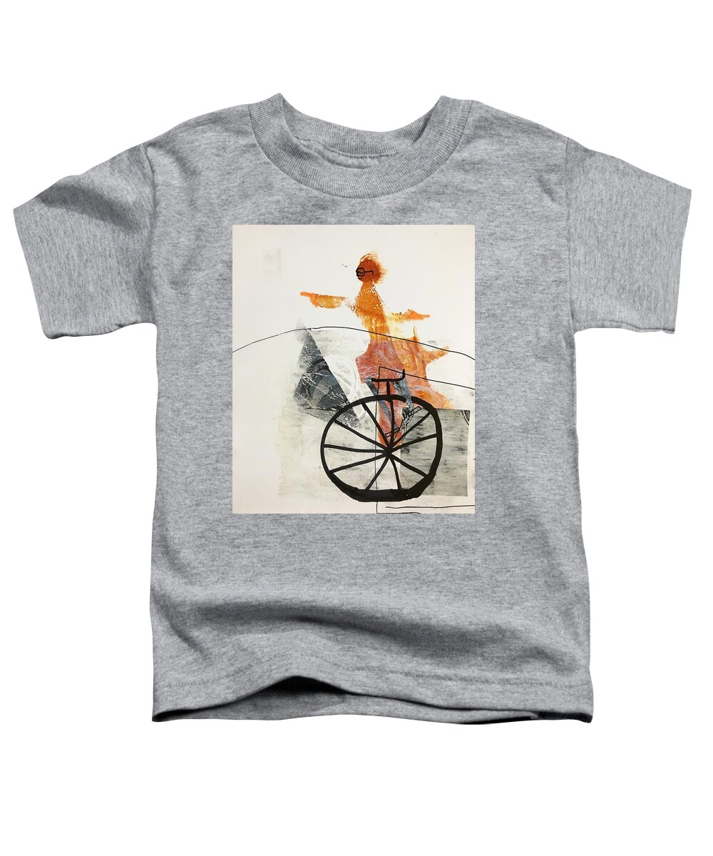 Watercolor Toddler T-Shirt featuring the painting He's a Big Wheel by Carole Johnson