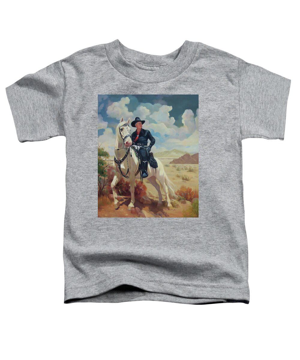 Western Art Toddler T-Shirt featuring the painting Hoppy by Carolyne Hawley