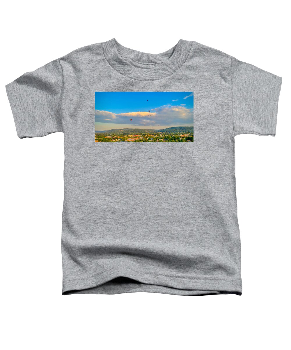 New York Toddler T-Shirt featuring the photograph Hot Air Ballon Cluster by Anthony Giammarino