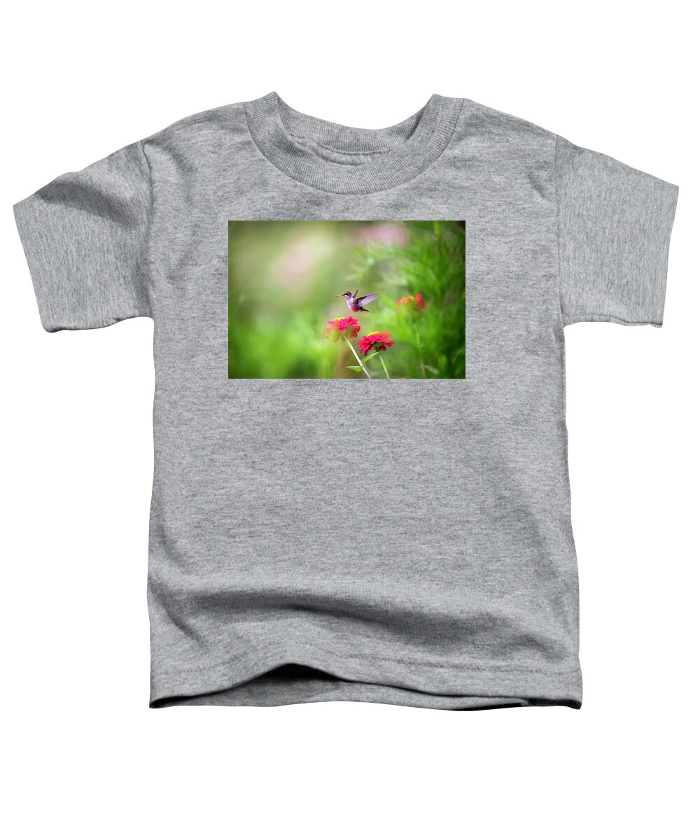 Hummingbird Toddler T-Shirt featuring the photograph Hummingbird Flight by Deborah Penland
