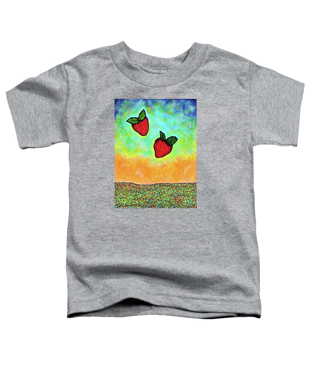 Landscape Toddler T-Shirt featuring the painting I Hope You Like Tiny Flowers by Meghan Elizabeth