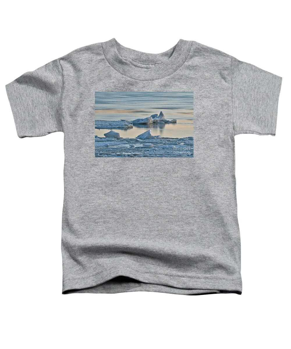 Ice Toddler T-Shirt featuring the photograph Ice Formations On The River by Sheila Lee