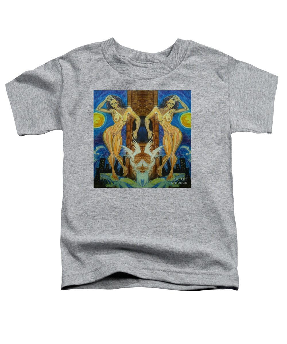 Nude Toddler T-Shirt featuring the mixed media In the air tonight #2 by Mark Bradley