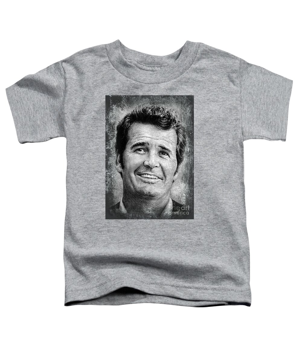 James Garner Toddler T-Shirt featuring the drawing James Garner by Andrew Read