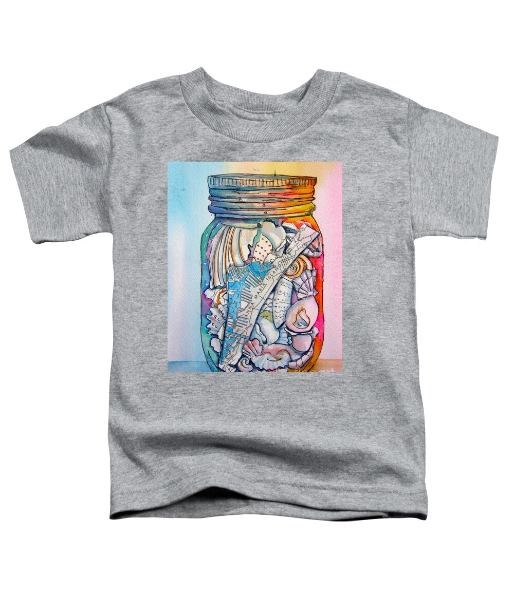 Jar Toddler T-Shirt featuring the painting Jar with w/ Map AMI by Midge Pippel