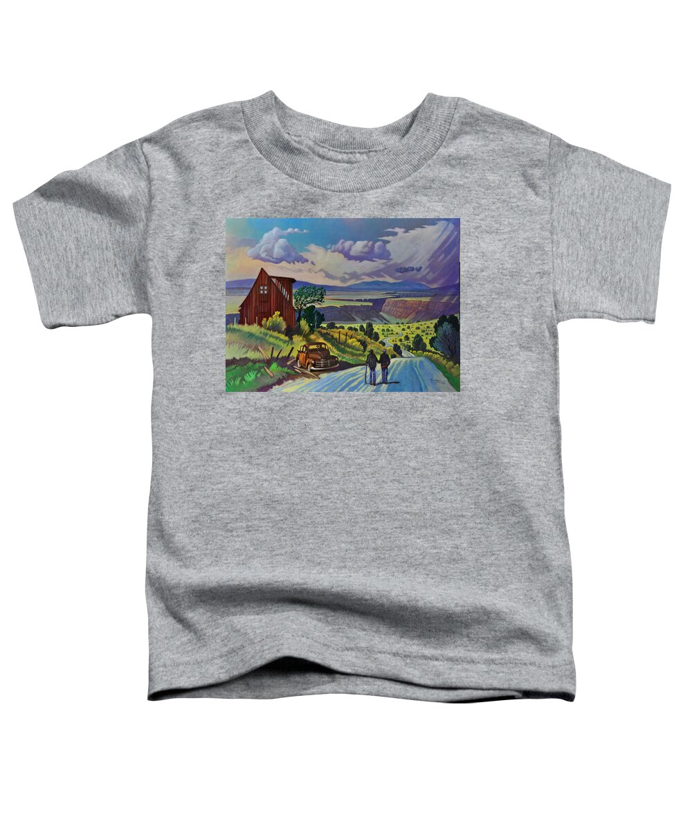 Infinity Toddler T-Shirt featuring the painting Journey Along the Road to Infinity by Art West