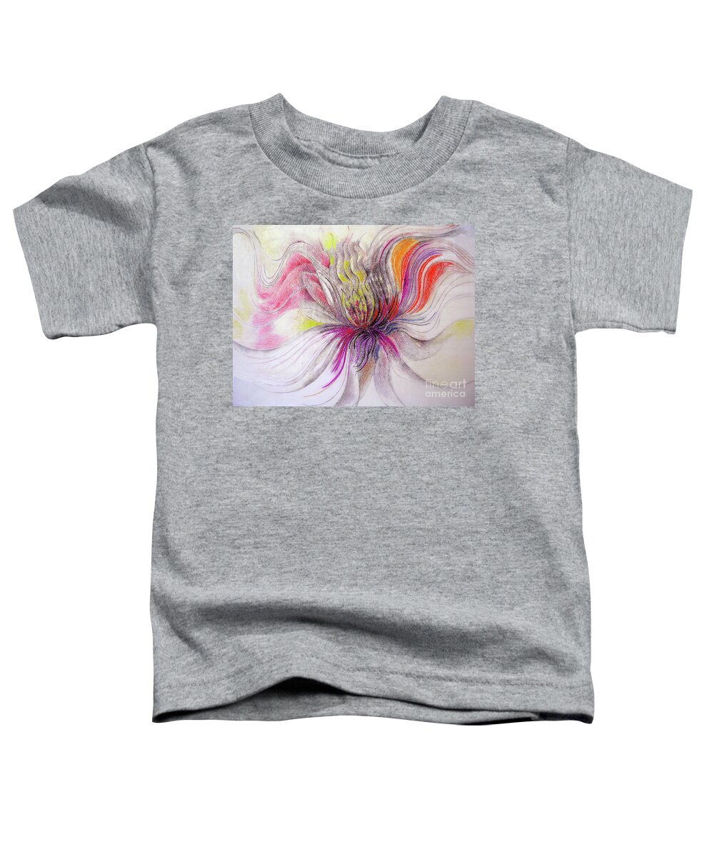 Flying Toddler T-Shirt featuring the mixed media Joy by Rosanne Licciardi