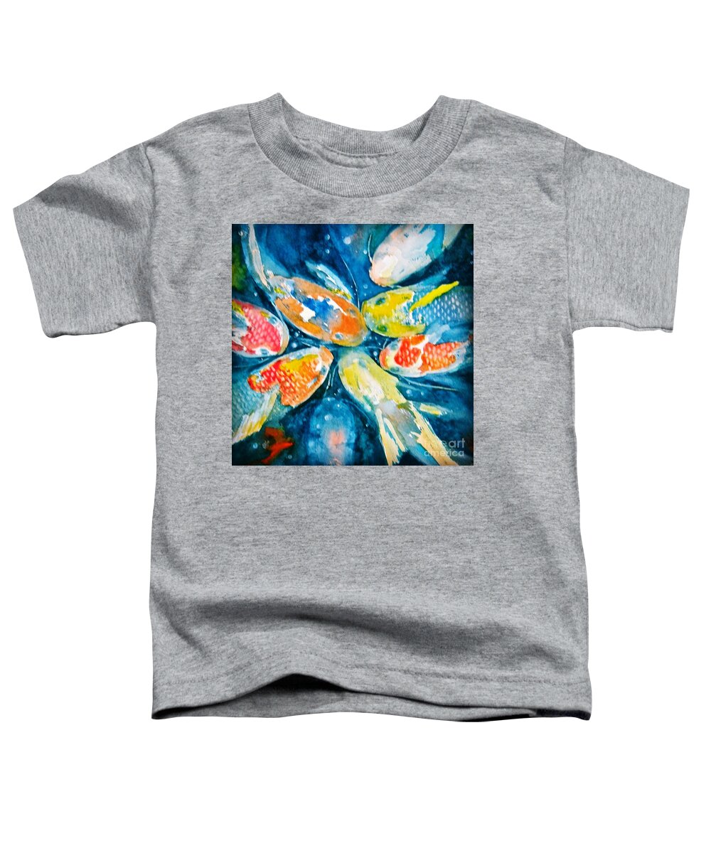 Koi Toddler T-Shirt featuring the painting KOI by Midge Pippel