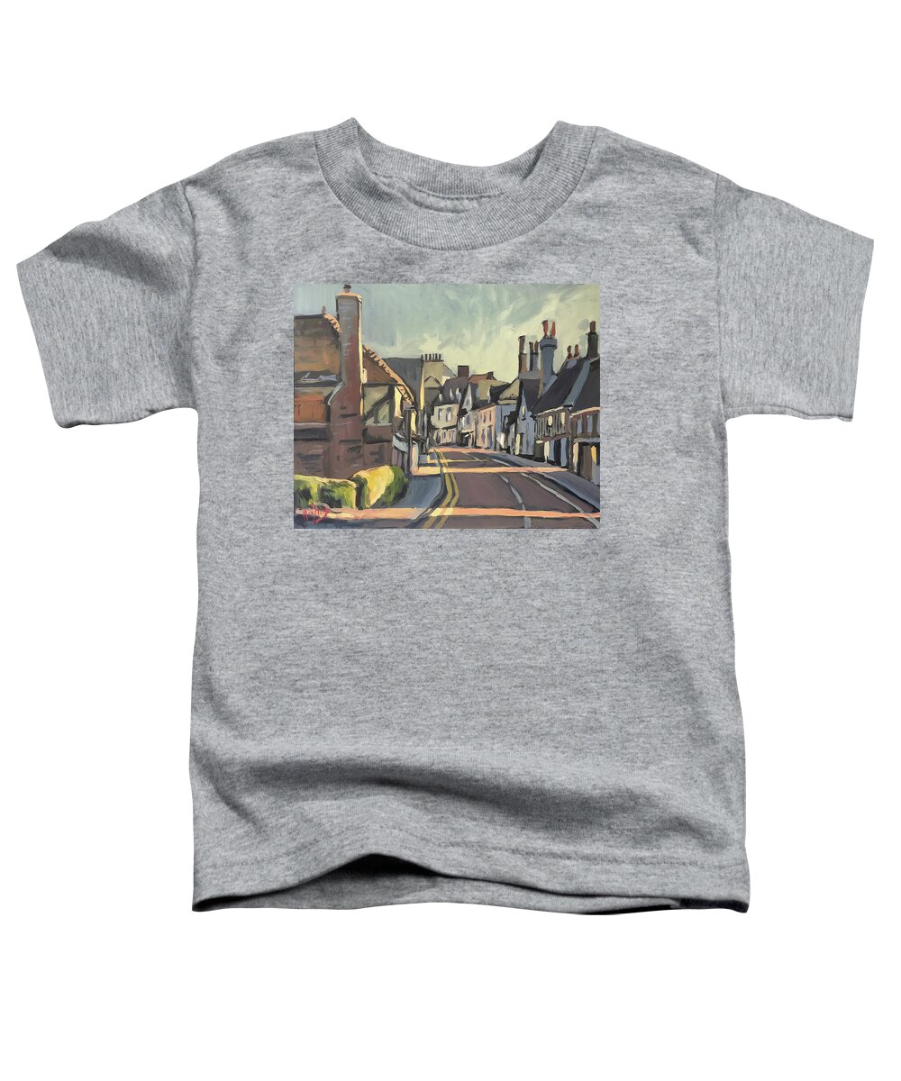 Robertsbridge Toddler T-Shirt featuring the painting Last sunbeams in Robertsbridge by Nop Briex