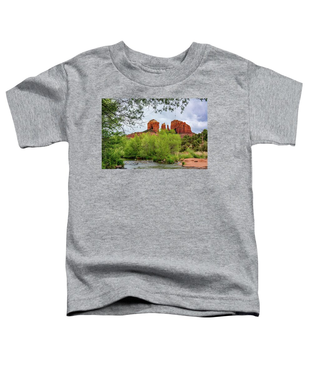  Toddler T-Shirt featuring the photograph Leafy Canopy at Red Rock Canyon by Marcy Wielfaert