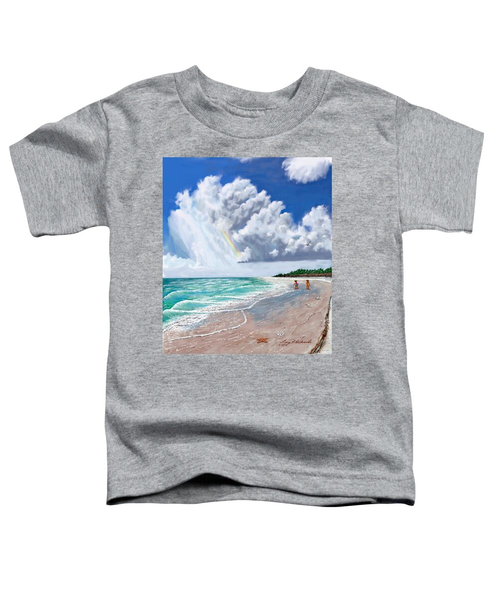 Lido Key Toddler T-Shirt featuring the digital art Lido Key Beach Thunderstorm 2017 by Gary F Richards