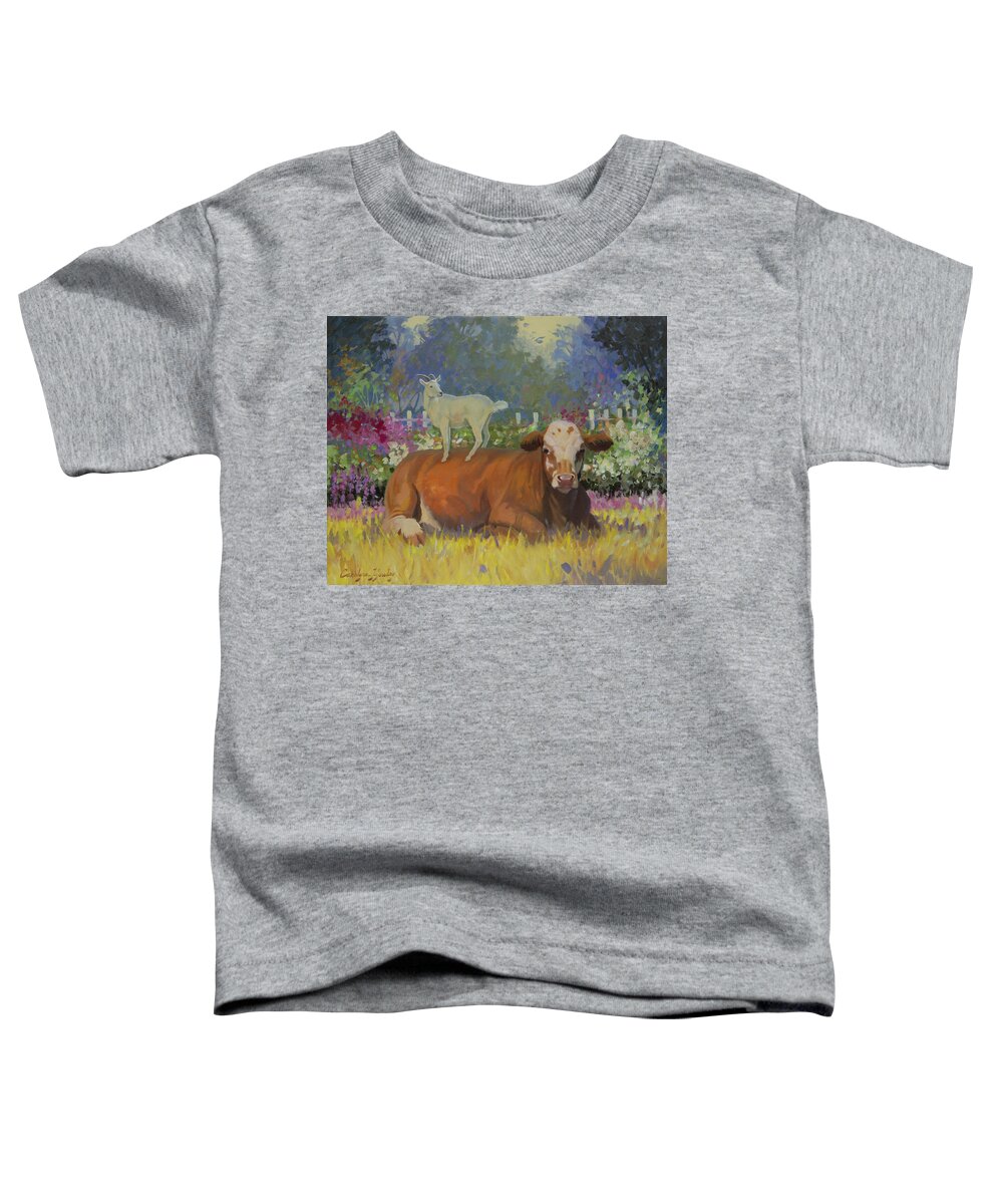 Farm Animals Toddler T-Shirt featuring the painting Life is Good by Carolyne Hawley