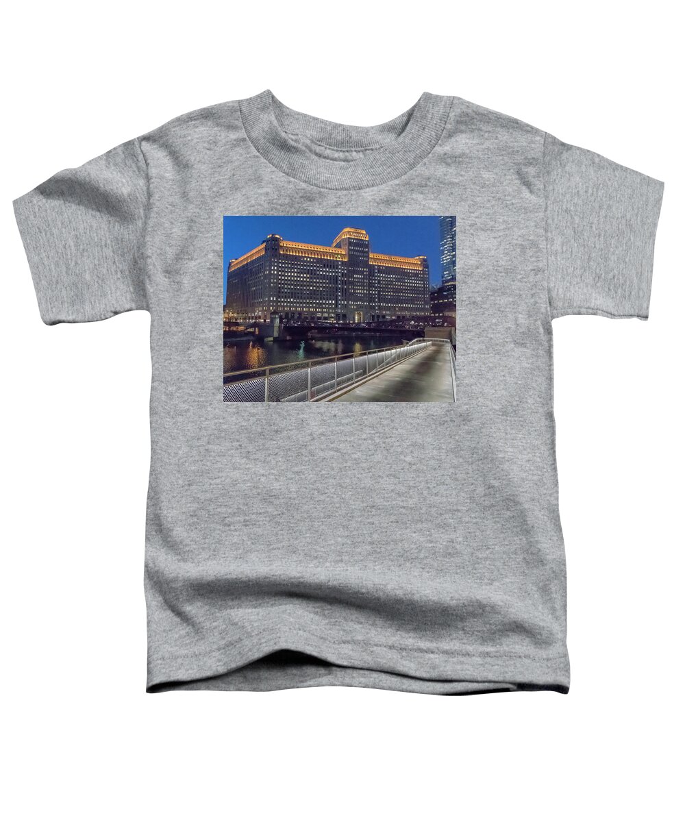 Chicago Toddler T-Shirt featuring the photograph Lighted Walk by Laura Hedien