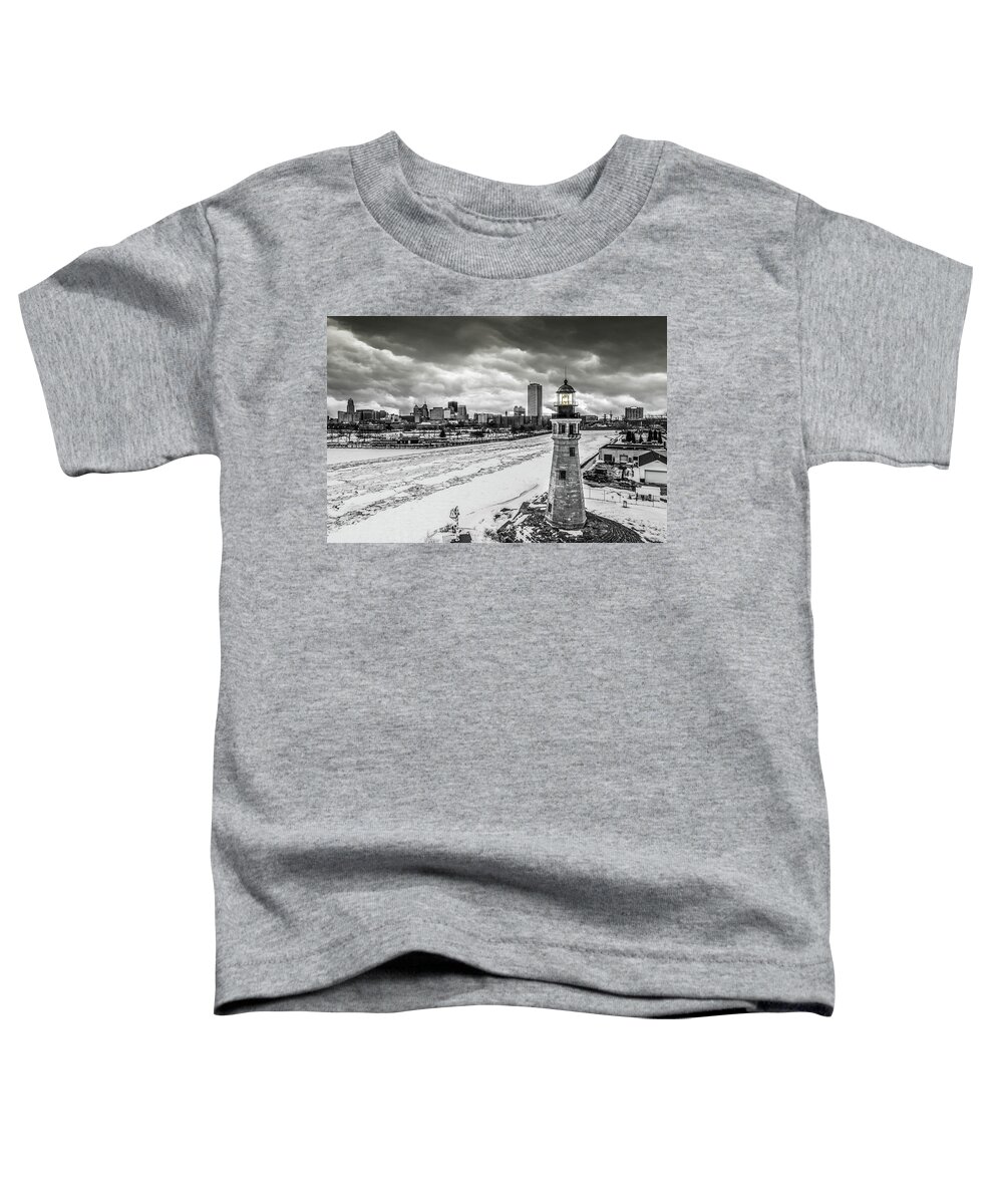 Buffalo Toddler T-Shirt featuring the photograph Lighthouse l'inverno by John Angelo Lattanzio