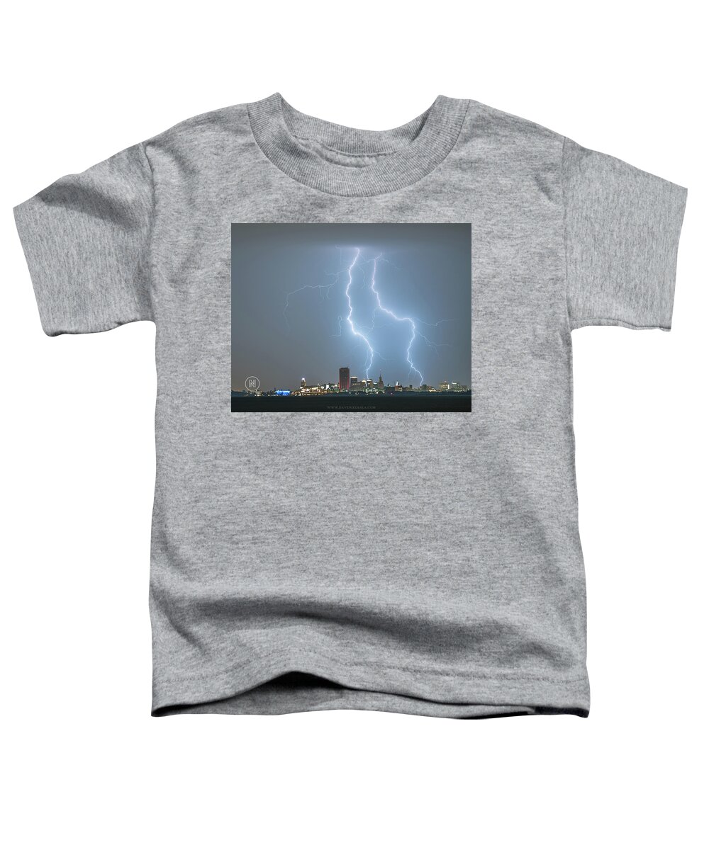 2018 Toddler T-Shirt featuring the photograph Lightning Over Buffalo NY by Dave Niedbala