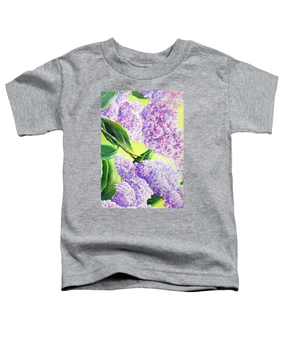 Lilac Toddler T-Shirt featuring the painting Lilac by Medea Ioseliani
