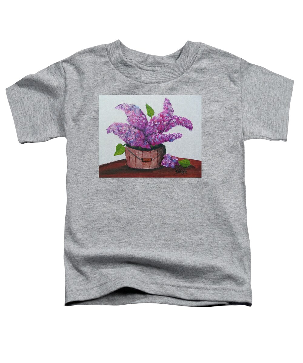 Lilacs Toddler T-Shirt featuring the painting Lilacs by Gloria E Barreto-Rodriguez
