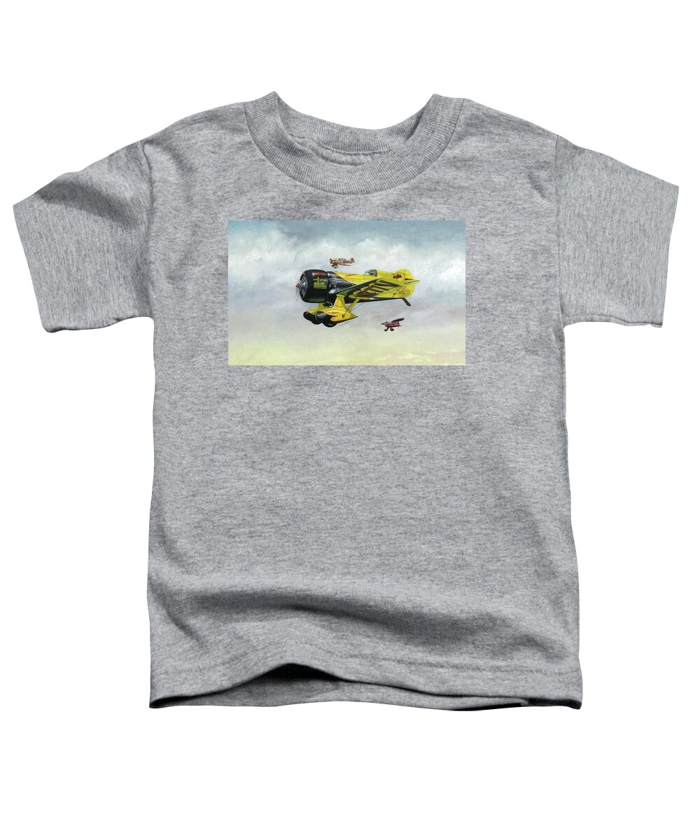 Granville Toddler T-Shirt featuring the painting Lowell Bayle's Gee Bee by Simon Read