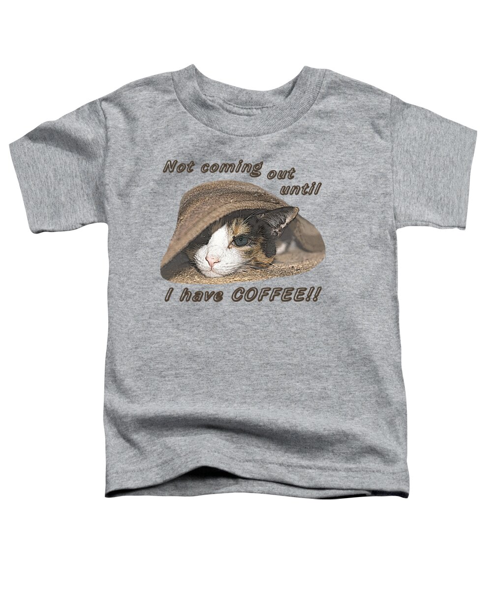 Animal Toddler T-Shirt featuring the mixed media Macy Wants Coffee by Jennifer White