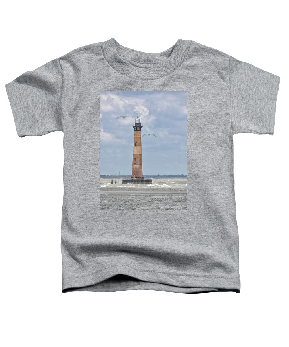 Morris Island Lighthouse Toddler T-Shirt featuring the photograph Maritime Lighthouse Symbol by Dale Powell