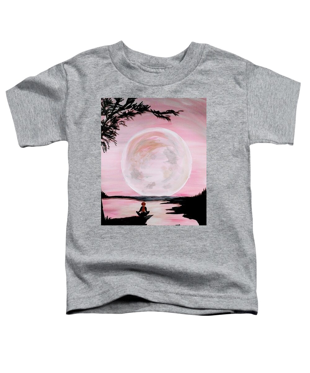 Moon Toddler T-Shirt featuring the painting Meditation by Lynne McQueen
