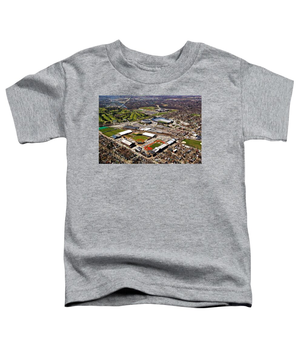 Aerial Photos Toddler T-Shirt featuring the photograph Michigan Stadium by Tom Kelly