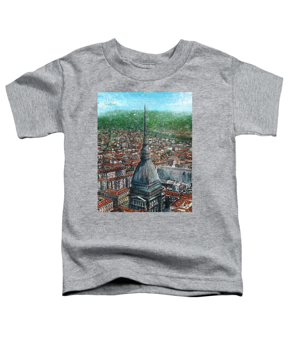 Italy Toddler T-Shirt featuring the digital art Mole Antonelliana painting by Andrea Gatti