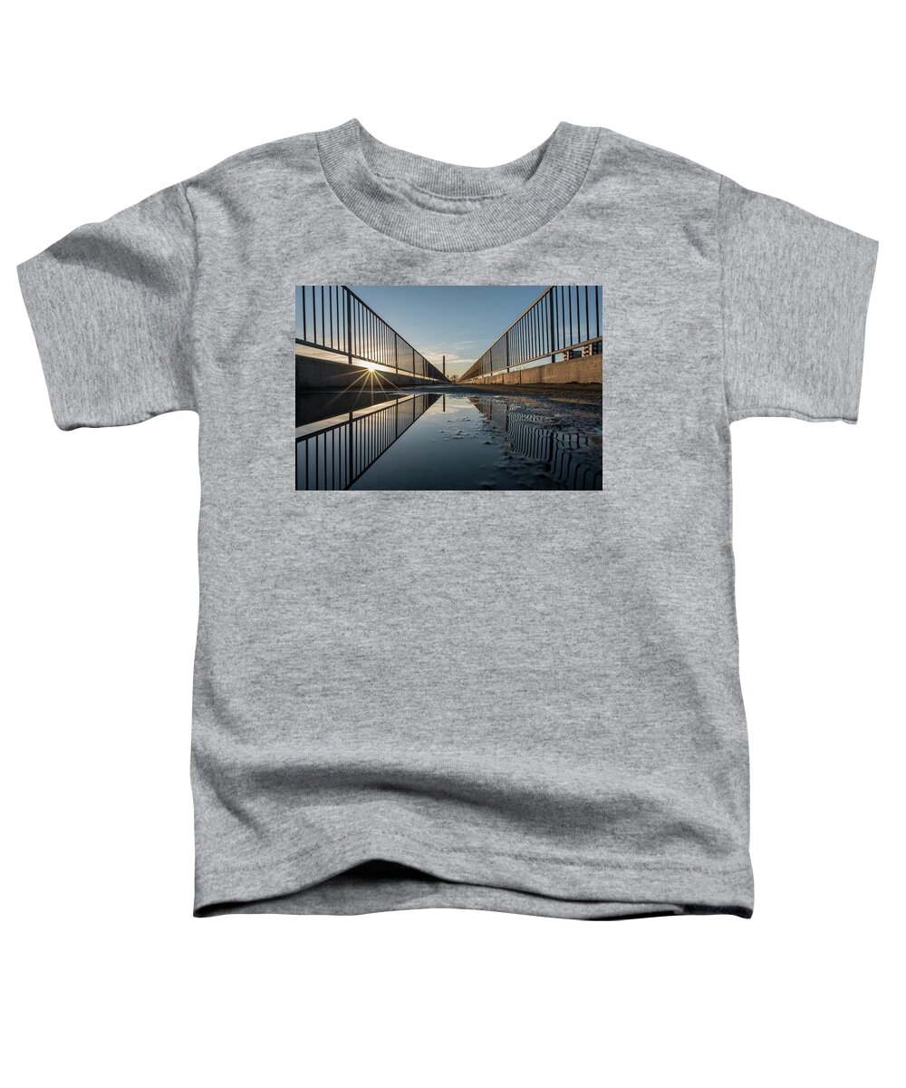 Rva Toddler T-Shirt featuring the photograph Morning Sun at The Flood Wall by Doug Ash