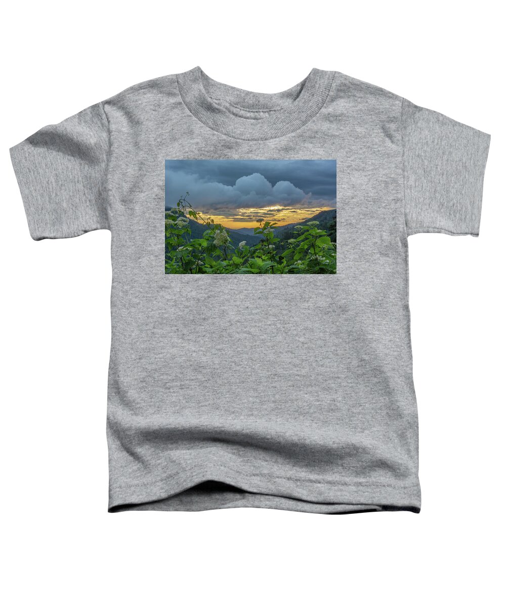 Smoky Toddler T-Shirt featuring the photograph Morton Overlook After Storm by Douglas Wielfaert