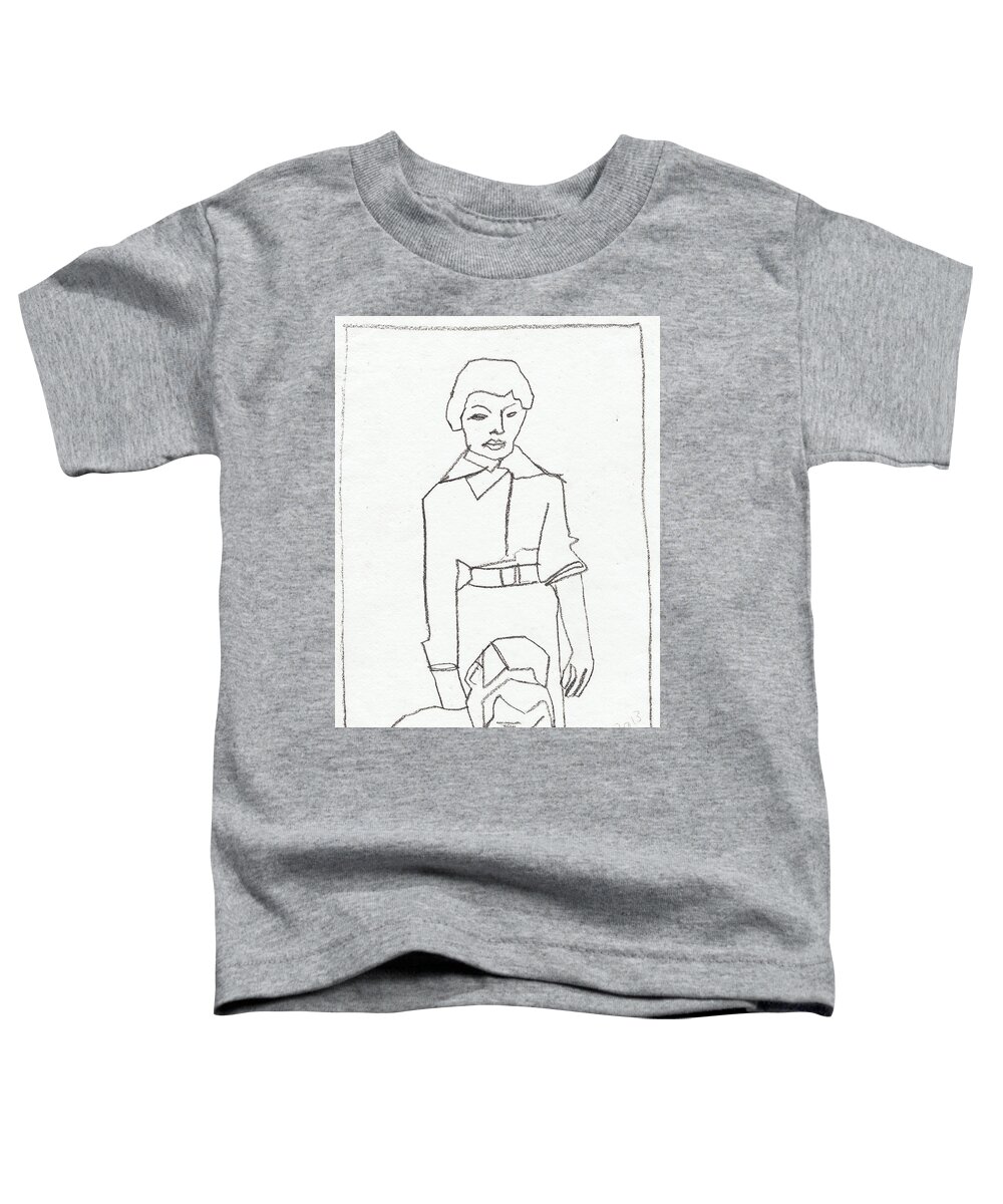 Mother Toddler T-Shirt featuring the drawing Mother drawing by Edgeworth Johnstone