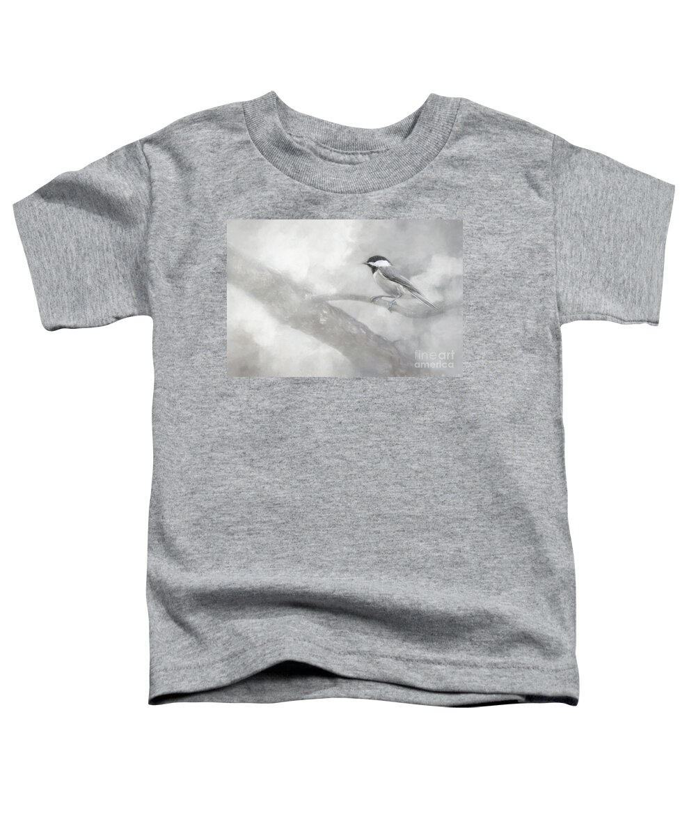 Bird Toddler T-Shirt featuring the photograph My Little Chickadee by Linda Blair