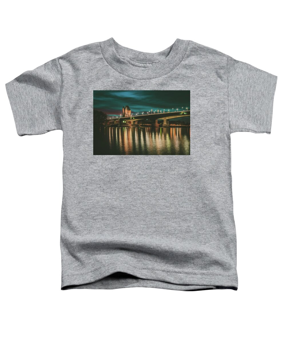 Worms Toddler T-Shirt featuring the photograph Nibelungenturm Worms at Night by Marc Braner