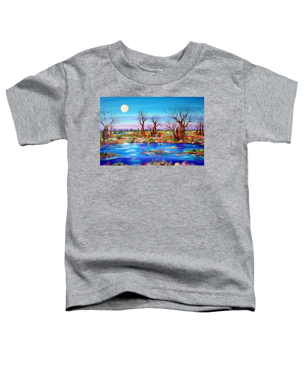 Australia Toddler T-Shirt featuring the painting Northern Territory Billabong Australia by Roberto Gagliardi