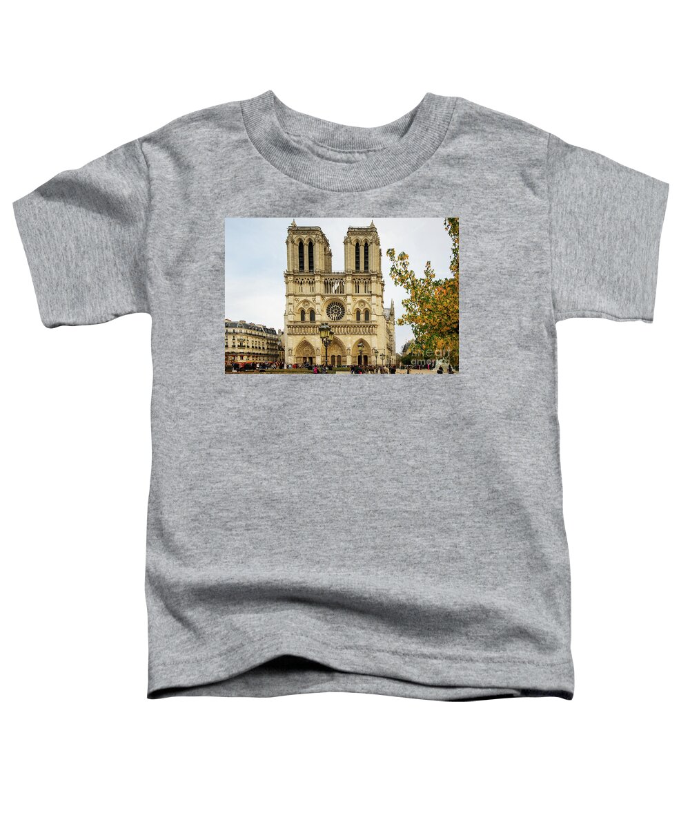 Notre Dame Cathedral Paris France Toddler T-Shirt featuring the photograph Notre Dame Cathedral Paris France by Wayne Moran