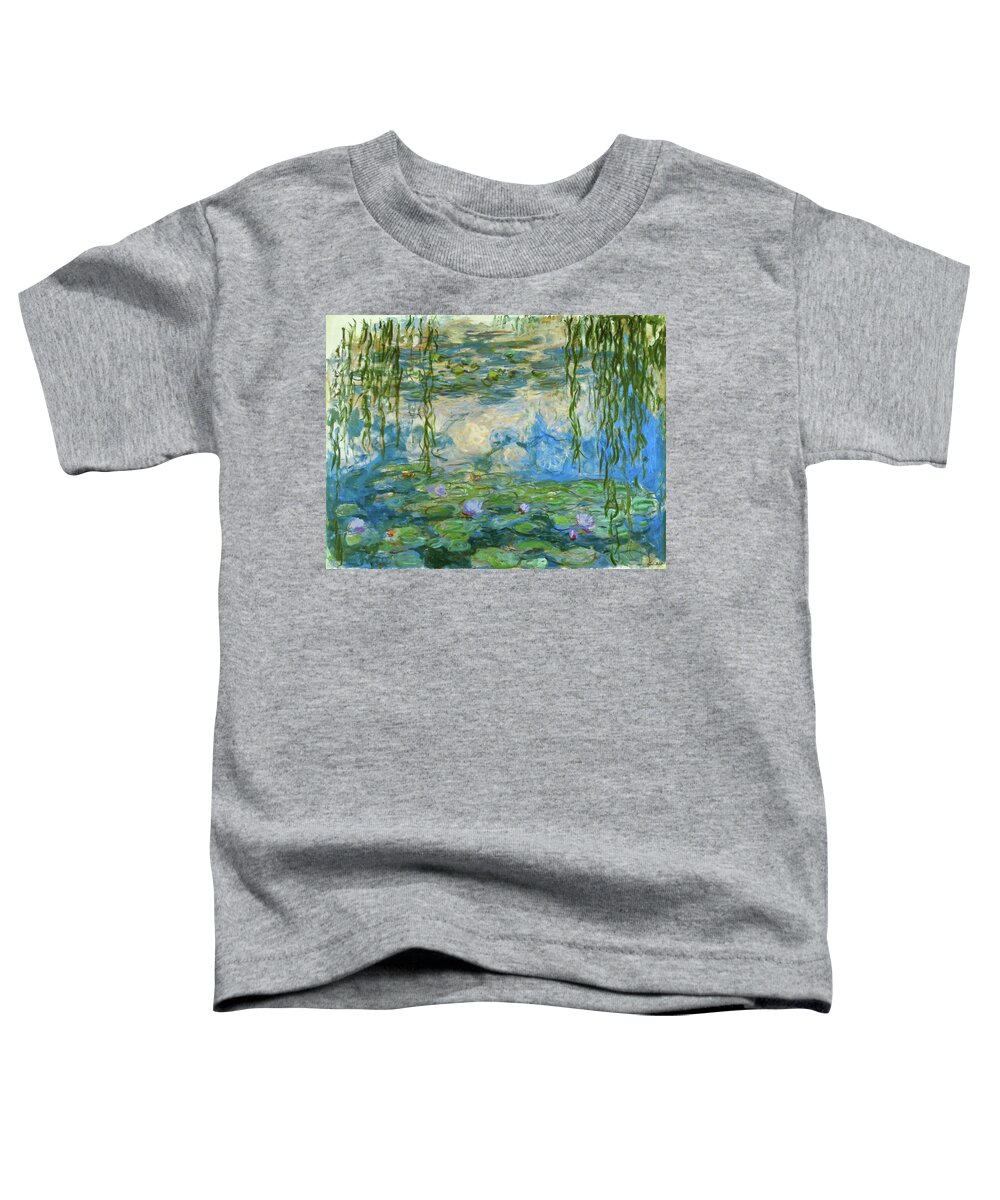 Claude Monet Toddler T-Shirt featuring the painting Nympheas,1916-1919 Canvas,150 x 200 cm Inv. 51 64. by Claude Monet -1840-1926-