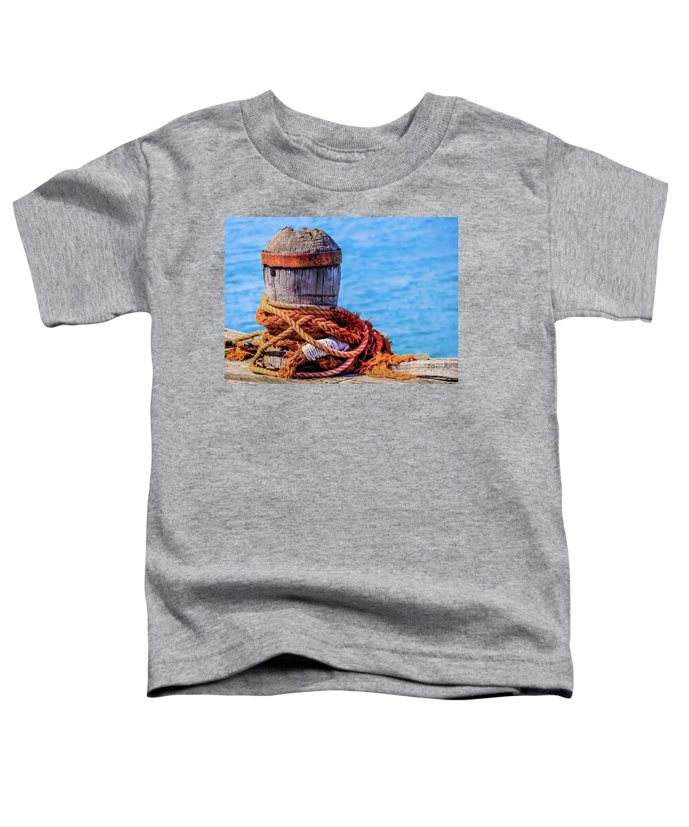 Bollard Toddler T-Shirt featuring the photograph Old mooring bollard by Lyl Dil Creations