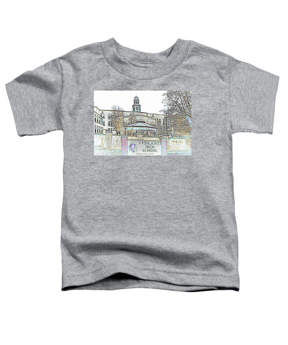 High School Toddler T-Shirt featuring the photograph Old Ypsi High by Pat Cook