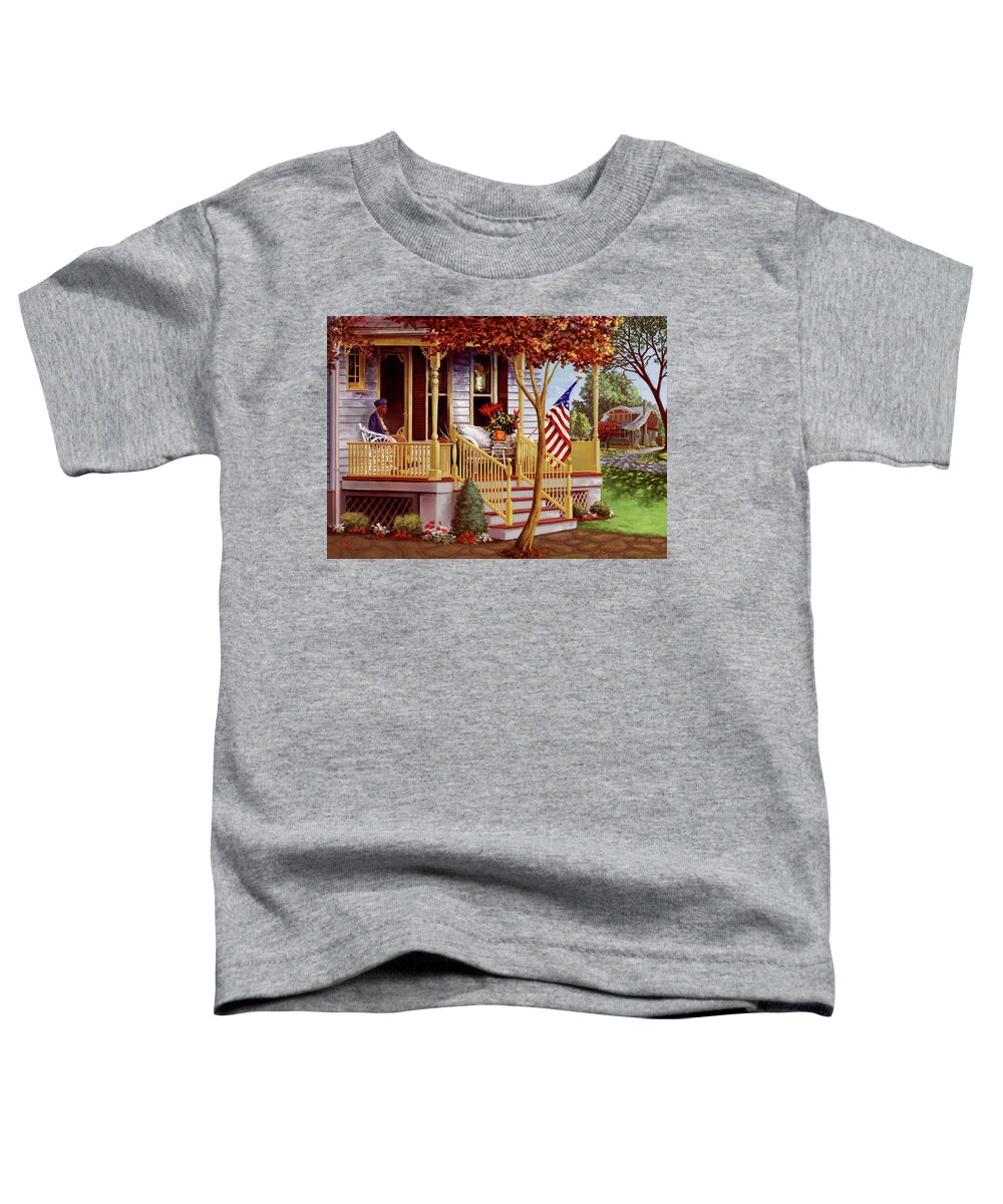 Independence Toddler T-Shirt featuring the painting On a Clear 4th by Hans Neuhart