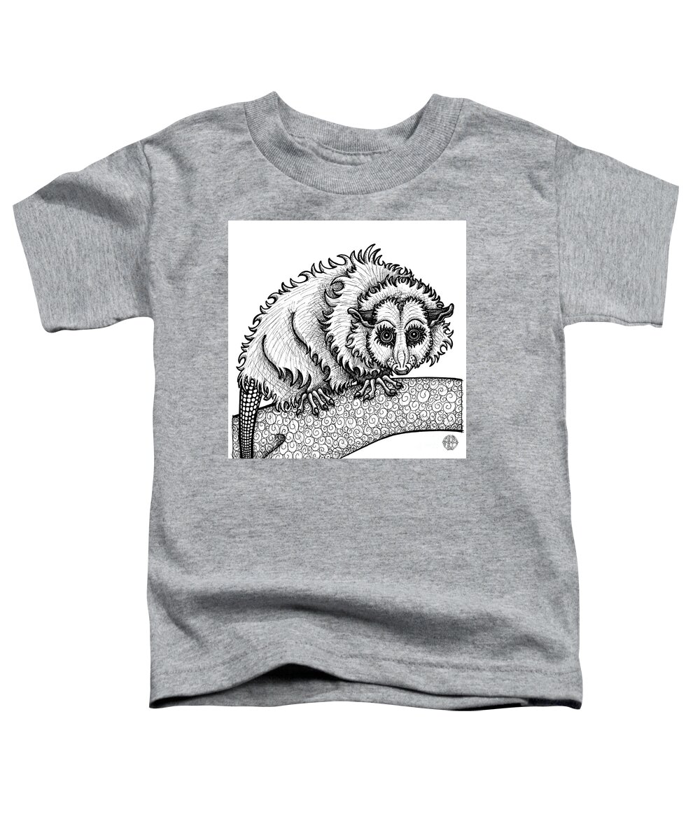 Opossum Toddler T-Shirt featuring the drawing Opossum by Amy E Fraser