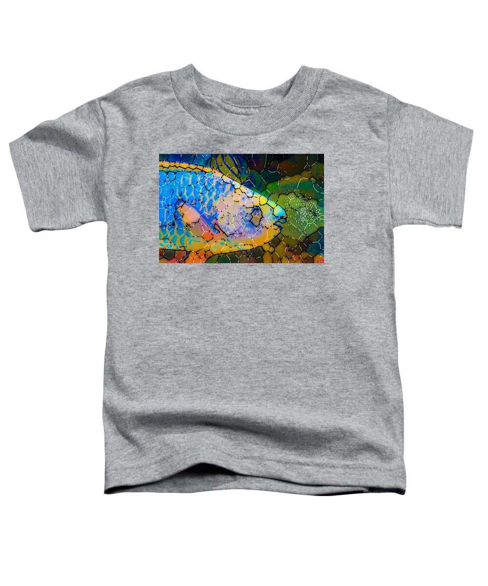 Parrot Fish Toddler T-Shirt featuring the painting Parrot fish by Jeelan Clark