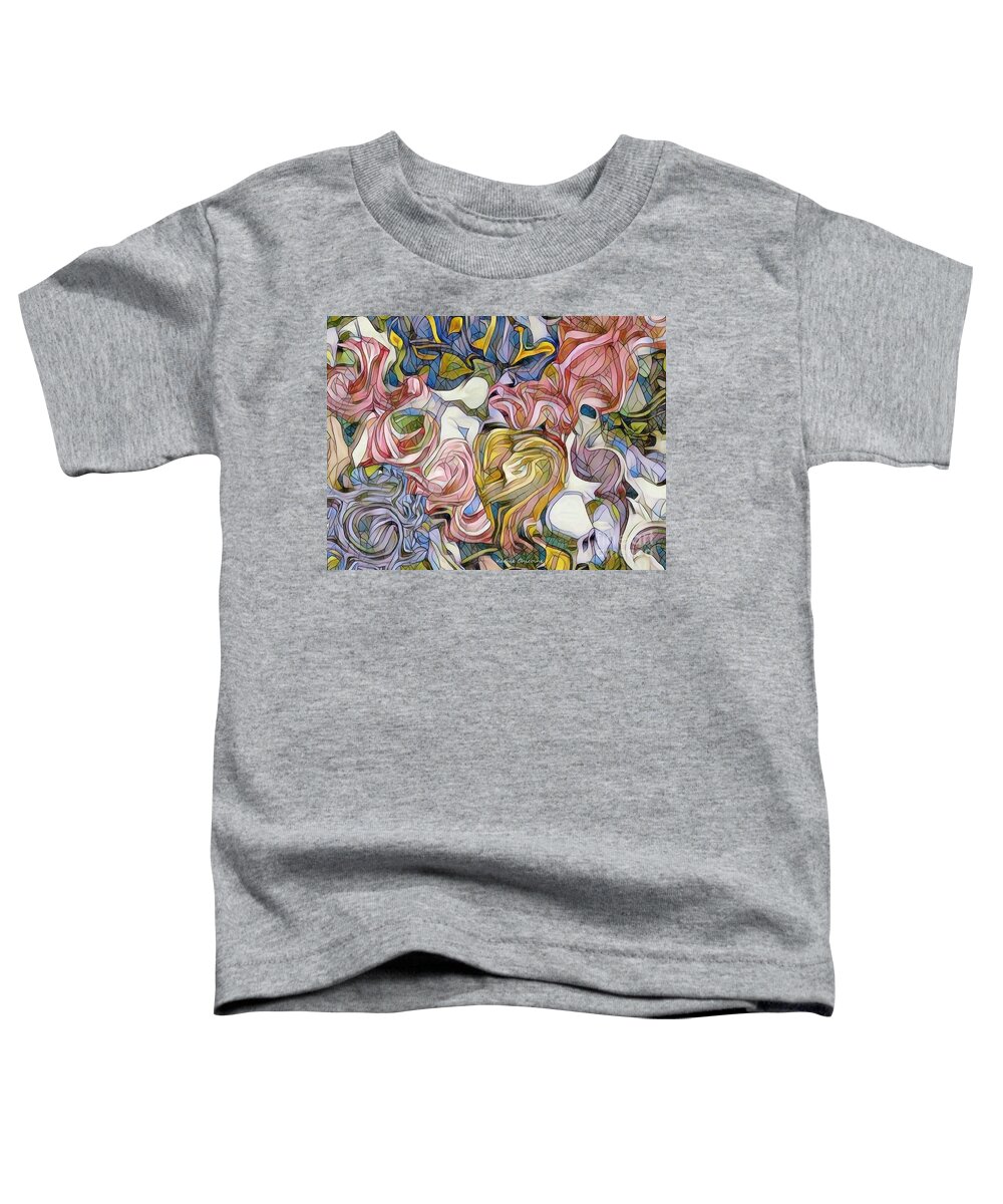 Contemporary Art Toddler T-Shirt featuring the digital art Pastel Mosaic by Kathie Chicoine
