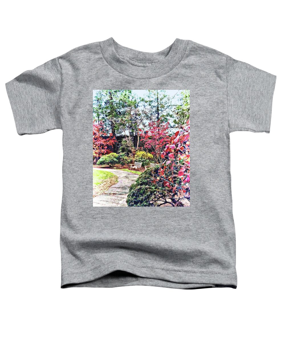 Autumn Toddler T-Shirt featuring the photograph Path in Autumn Park by Susan Savad