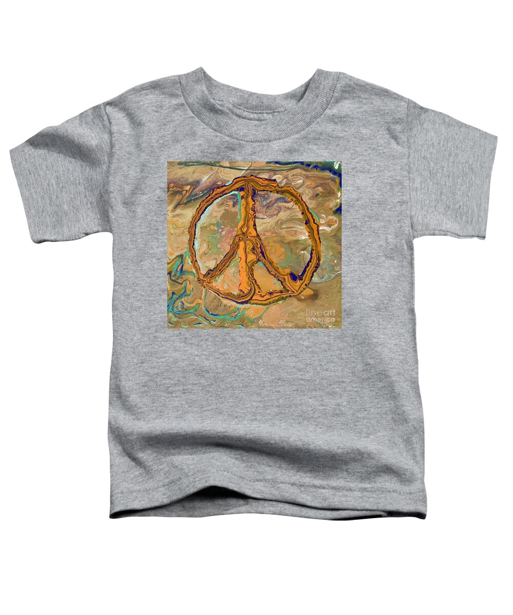 Abstract Art Toddler T-Shirt featuring the painting Peace and Love by Monica Elena