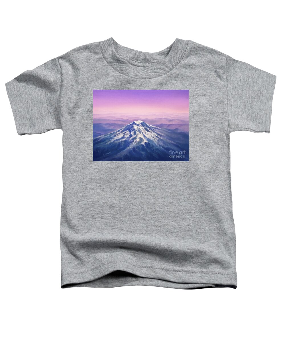 Mount Rainier Toddler T-Shirt featuring the painting Peace on Earth - Mount Rainier by Yoonhee Ko