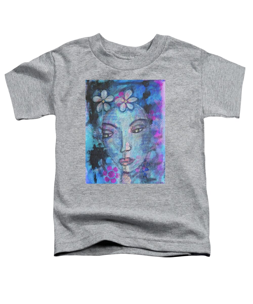 Outsider Art Toddler T-Shirt featuring the mixed media Pensive Moment by Mimulux Patricia No