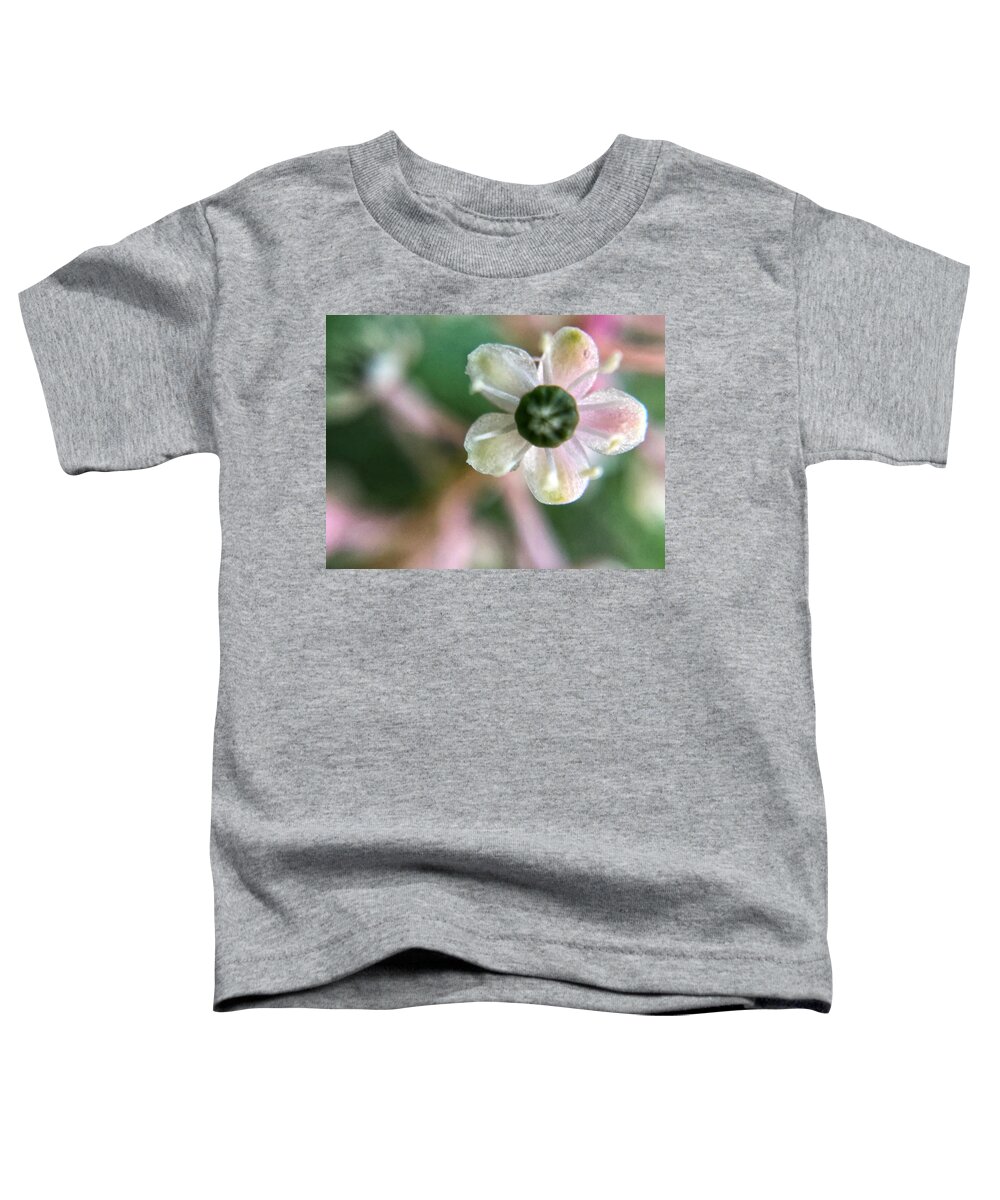 Blossom Toddler T-Shirt featuring the photograph Pokeweed Blossom Closeup by Jori Reijonen