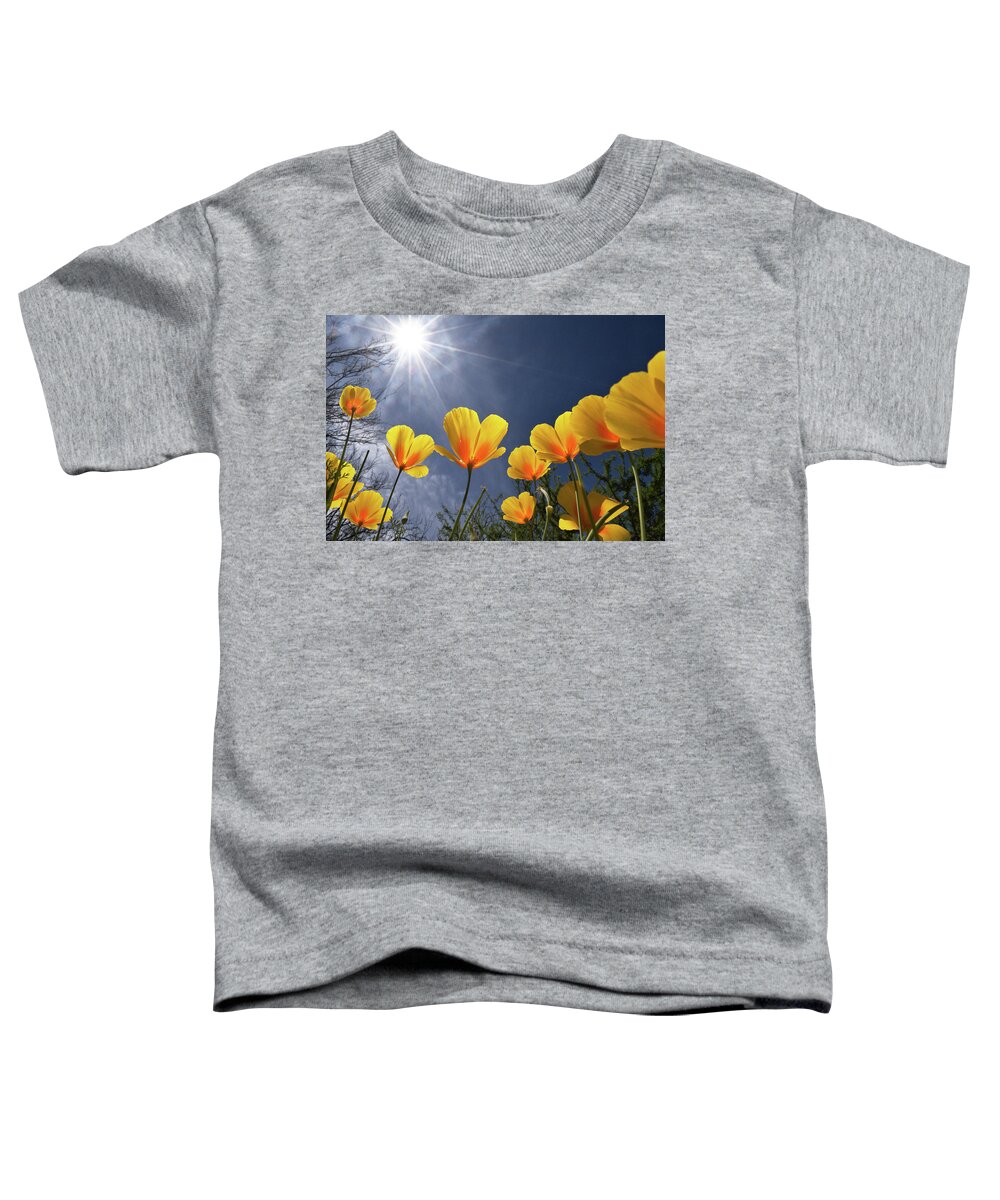 Poppies Toddler T-Shirt featuring the photograph Poppies Enjoy the Sun by Chance Kafka