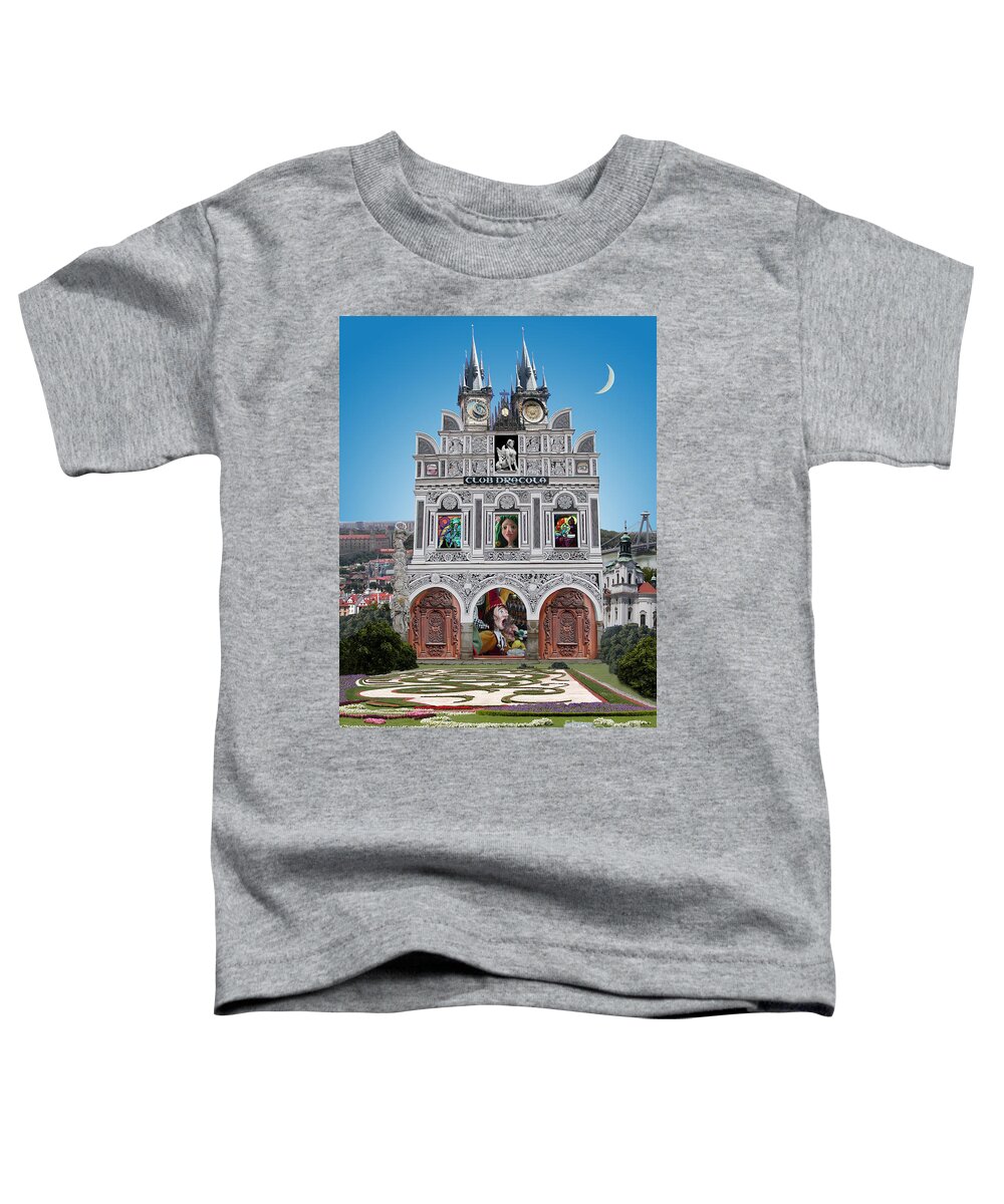 Prague Toddler T-Shirt featuring the digital art Prague Fantasy by Lucy Arnold